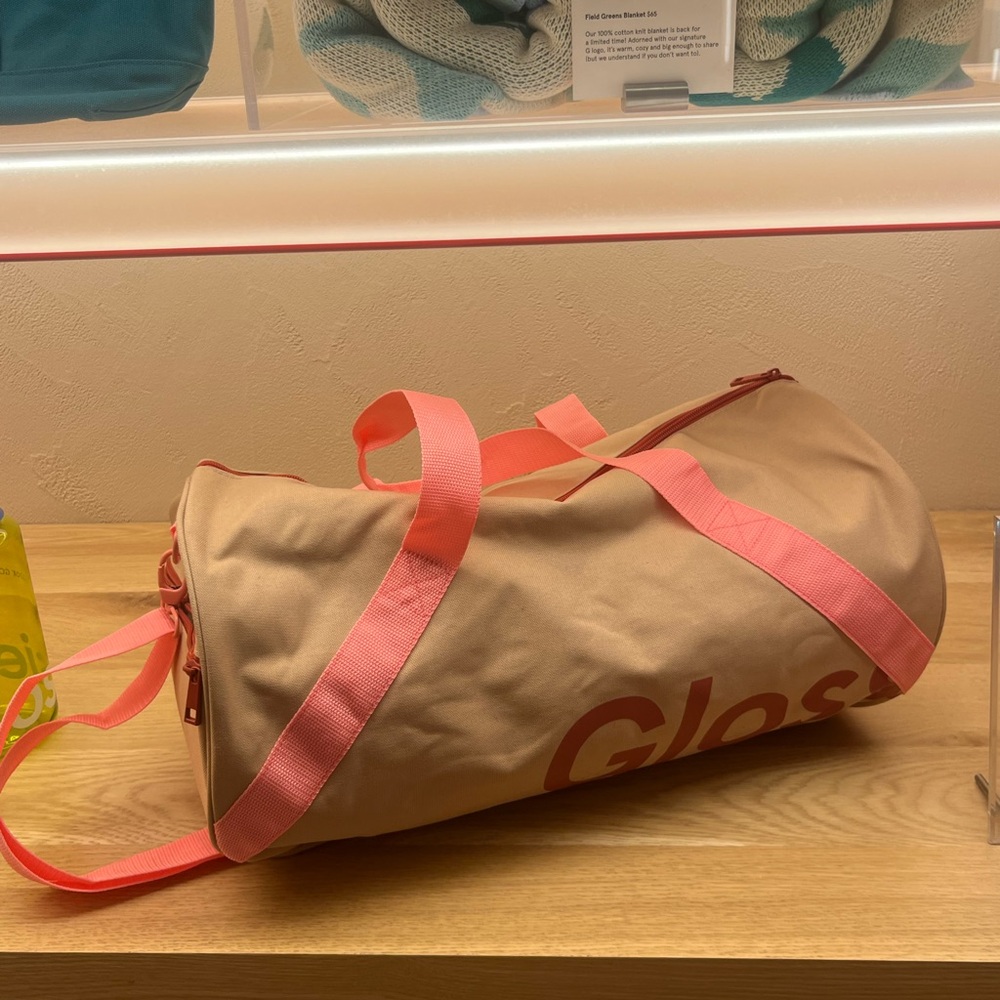 Glossier Tan and Pink Duffel Bag - Picture 7 of 10